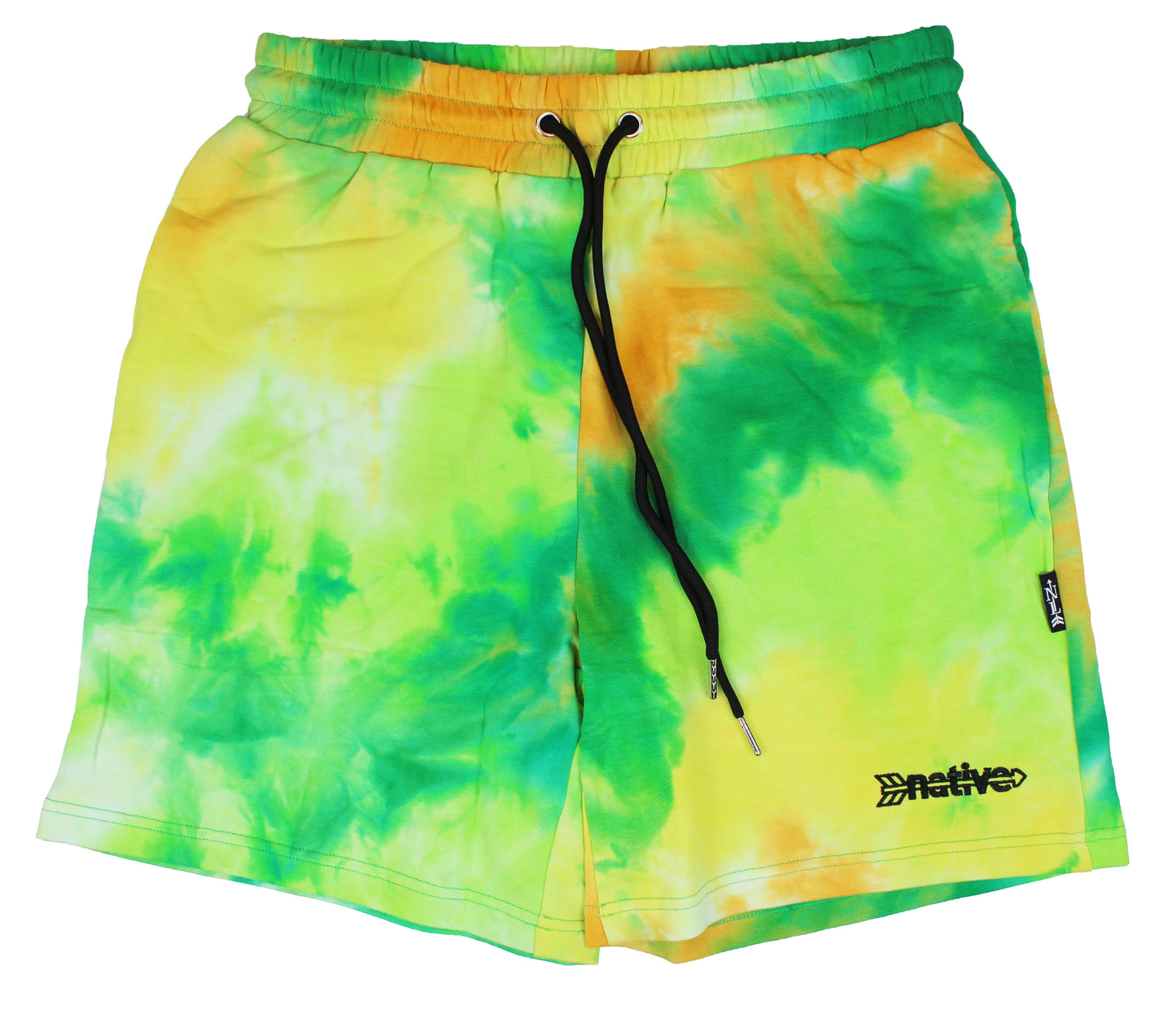 tie dye french terry sweat shorts in tropic