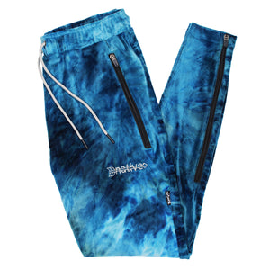 tie dye velour soccer sweats in tidal waves