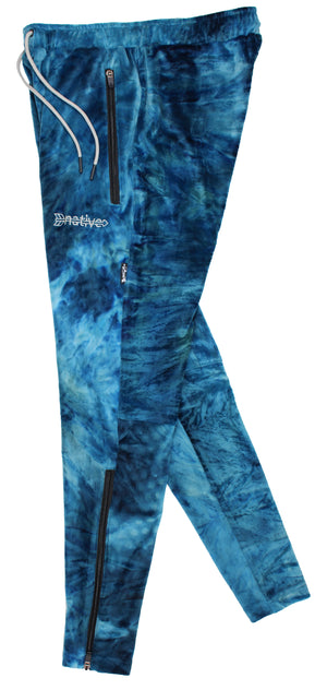 tie dye velour soccer sweats in tidal waves