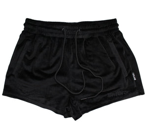velour shorties in blackout
