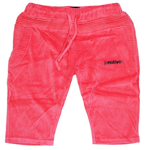 velour ribbed 3/4 pants in coral