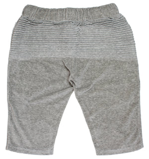 velour ribbed 3/4 pants in heather gray