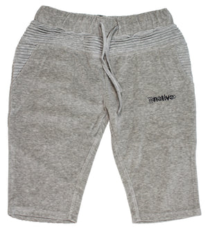 velour ribbed 3/4 pants in heather gray