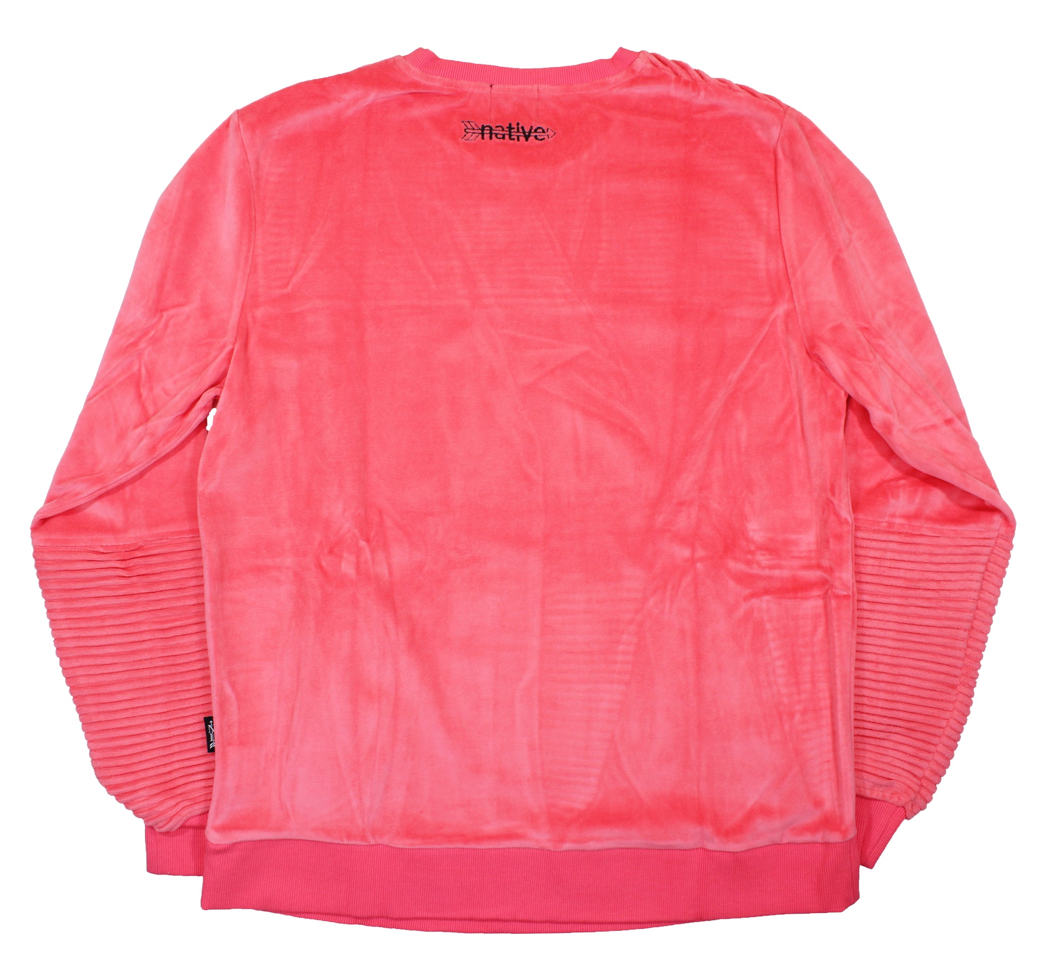 velour ribbed crew in coral