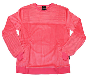 velour ribbed crew in coral