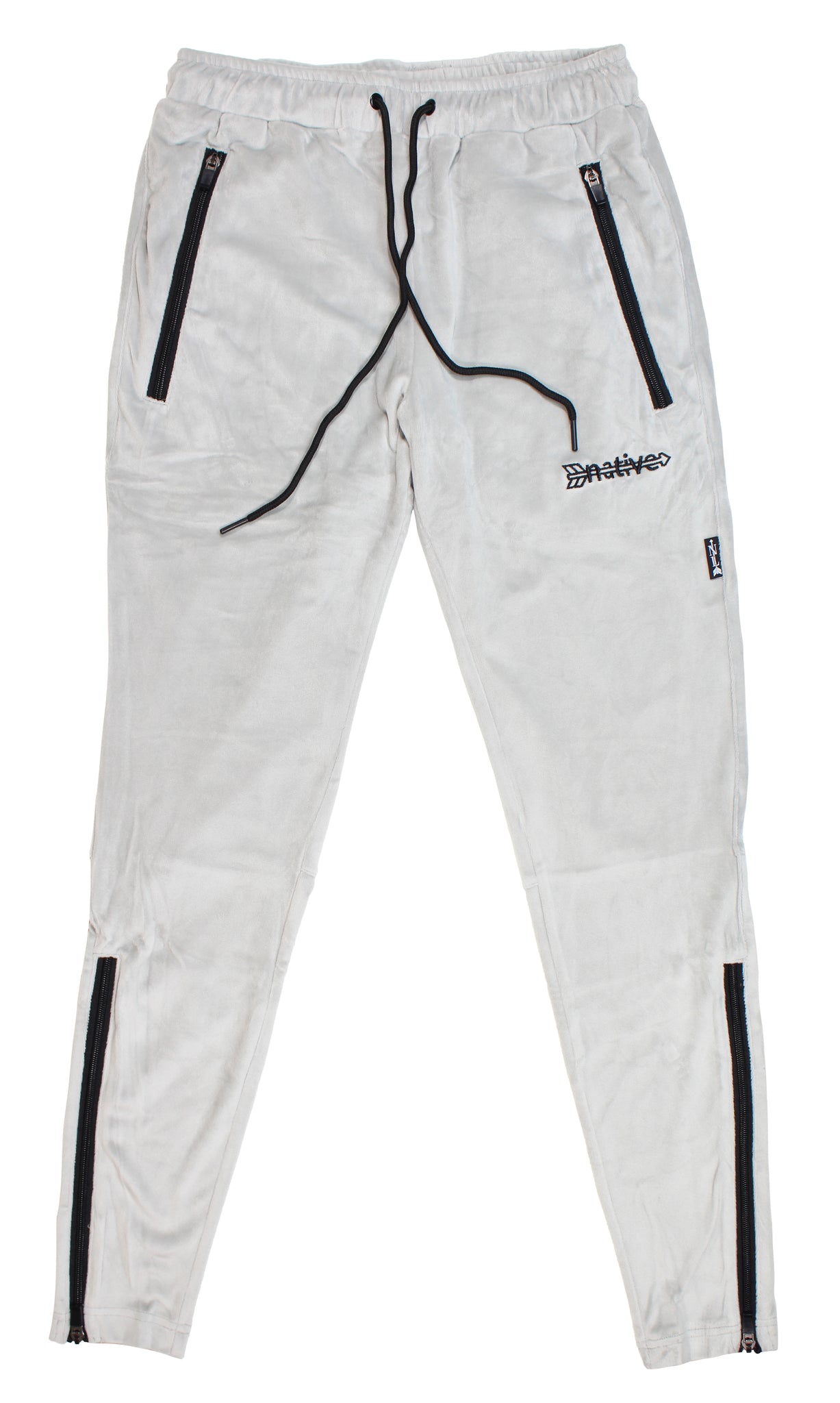 velour soccer sweats in silver