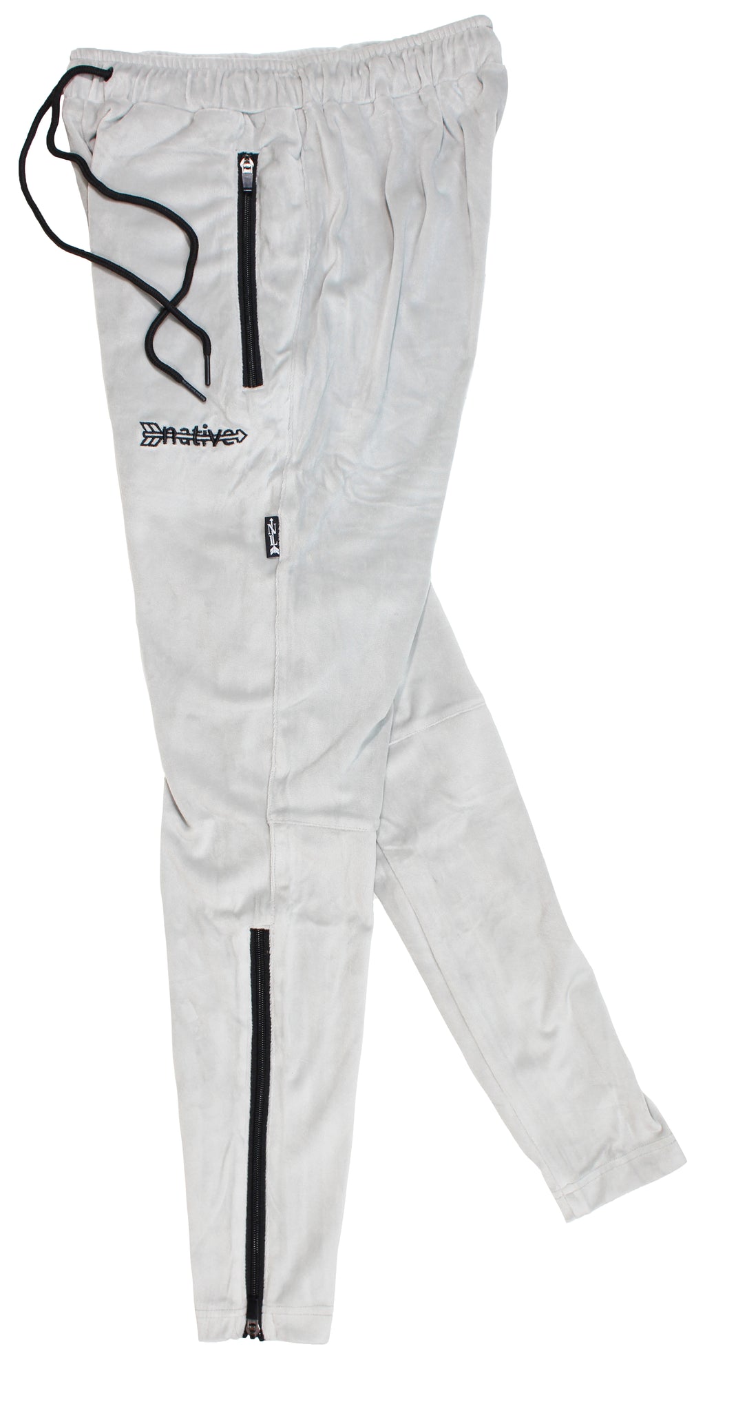 velour soccer sweats in silver
