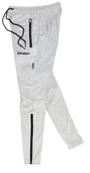 velour soccer sweats in silver