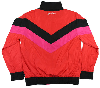 retro windbreaker in red/magenta/black