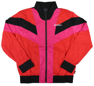 retro windbreaker in red/magenta/black